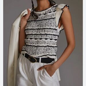 Anthropologie ruffle Sweater tank S